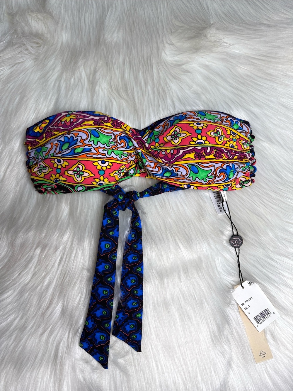 Nanette Lepore Carnaval Bandeau Bikini Top NWT S